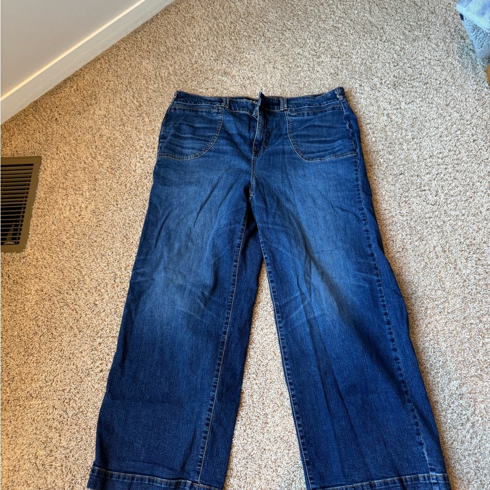 Torrid Dark Blue High Rise Wide Leg Jeans
